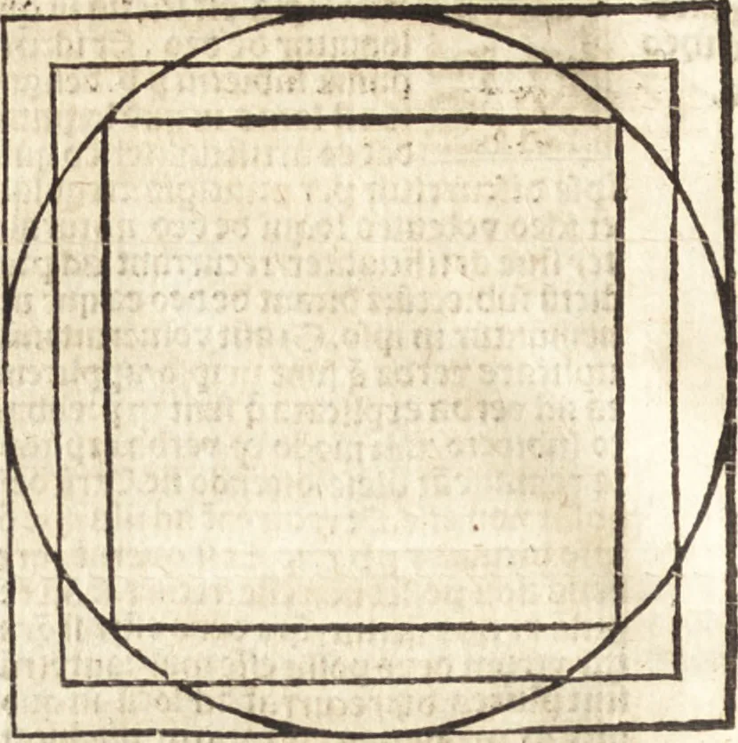 An illustration from Illuminati sacre pagine p.fessoris amplissimi magistri Raymundi Lull. Ars magna, generalis et vltima : quarũcunq3 artium [et] scientiarum ipsius Lull. assecutrix et clauigera : [et] ad eas aditum faciliorẽ prebẽs, antehac nusq̃3 arti impressorie emũctius cõmendata, 1517, leaf 207