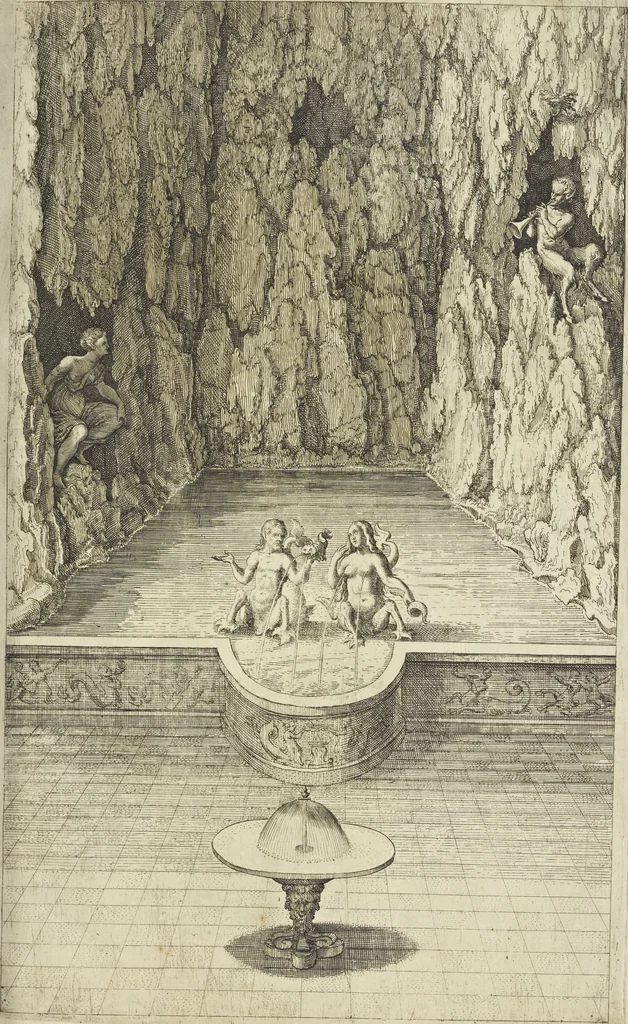 An illustration from Les raisons des forces mouuantes auec diuerses machines tant vtilles que plaisantes aus quelles sont adioints plusieurs desseings de grotes et fontaines, 1615, leaf 104
