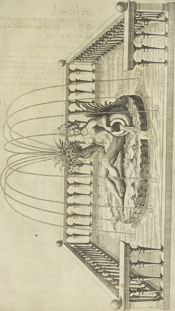 An illustration from Les raisons des forces mouuantes auec diuerses machines tant vtilles que plaisantes aus quelles sont adioints plusieurs desseings de grotes et fontaines, 1615, leaf 112
