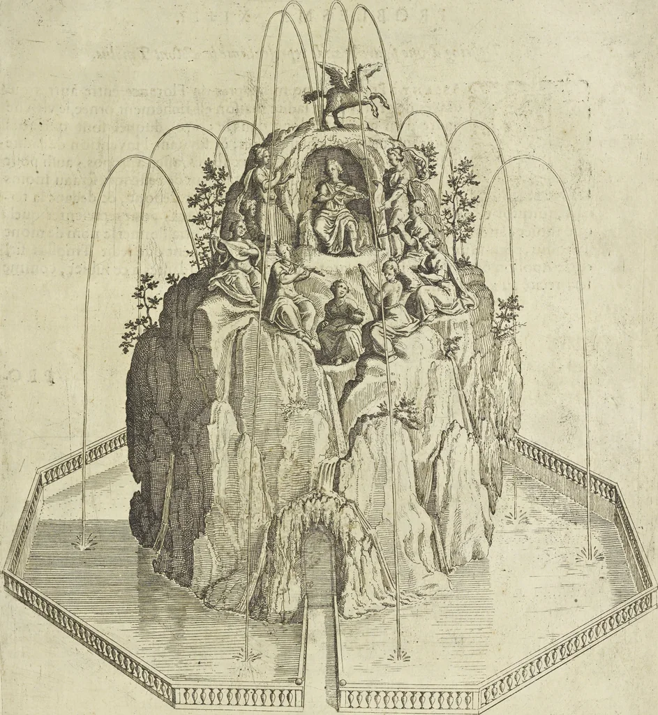 An illustration from Les raisons des forces mouuantes auec diuerses machines tant vtilles que plaisantes aus quelles sont adioints plusieurs desseings de grotes et fontaines, 1615, leaf 128