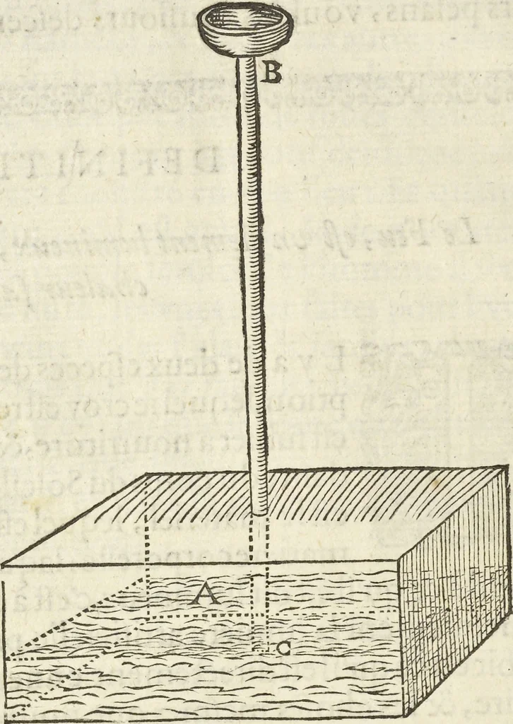 An illustration from Les raisons des forces mouuantes auec diuerses machines tant vtilles que plaisantes aus quelles sont adioints plusieurs desseings de grotes et fontaines, 1615, leaf 13