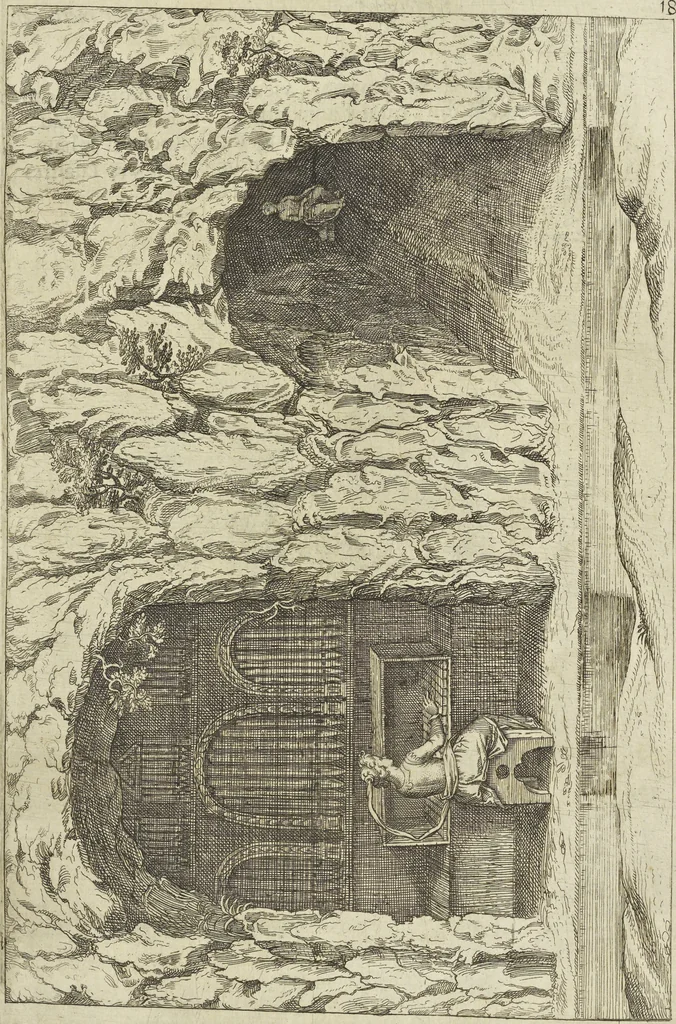 An illustration from Les raisons des forces mouuantes auec diuerses machines tant vtilles que plaisantes aus quelles sont adioints plusieurs desseings de grotes et fontaines, 1615, leaf 138