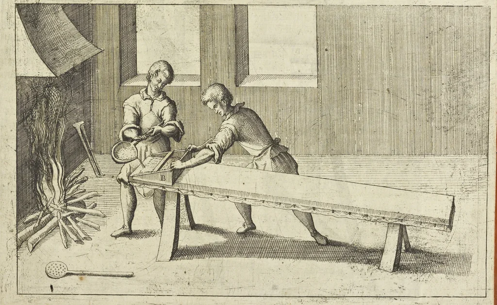 An illustration from Les raisons des forces mouuantes auec diuerses machines tant vtilles que plaisantes aus quelles sont adioints plusieurs desseings de grotes et fontaines, 1615, leaf 148