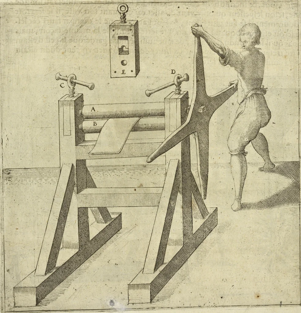 An illustration from Les raisons des forces mouuantes auec diuerses machines tant vtilles que plaisantes aus quelles sont adioints plusieurs desseings de grotes et fontaines, 1615, leaf 149