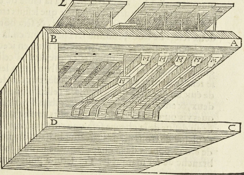 An illustration from Les raisons des forces mouuantes auec diuerses machines tant vtilles que plaisantes aus quelles sont adioints plusieurs desseings de grotes et fontaines, 1615, leaf 156