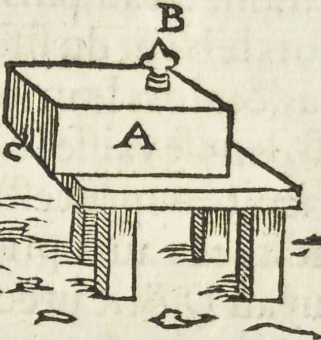 An illustration from Les raisons des forces mouuantes auec diuerses machines tant vtilles que plaisantes aus quelles sont adioints plusieurs desseings de grotes et fontaines, 1615, leaf 16