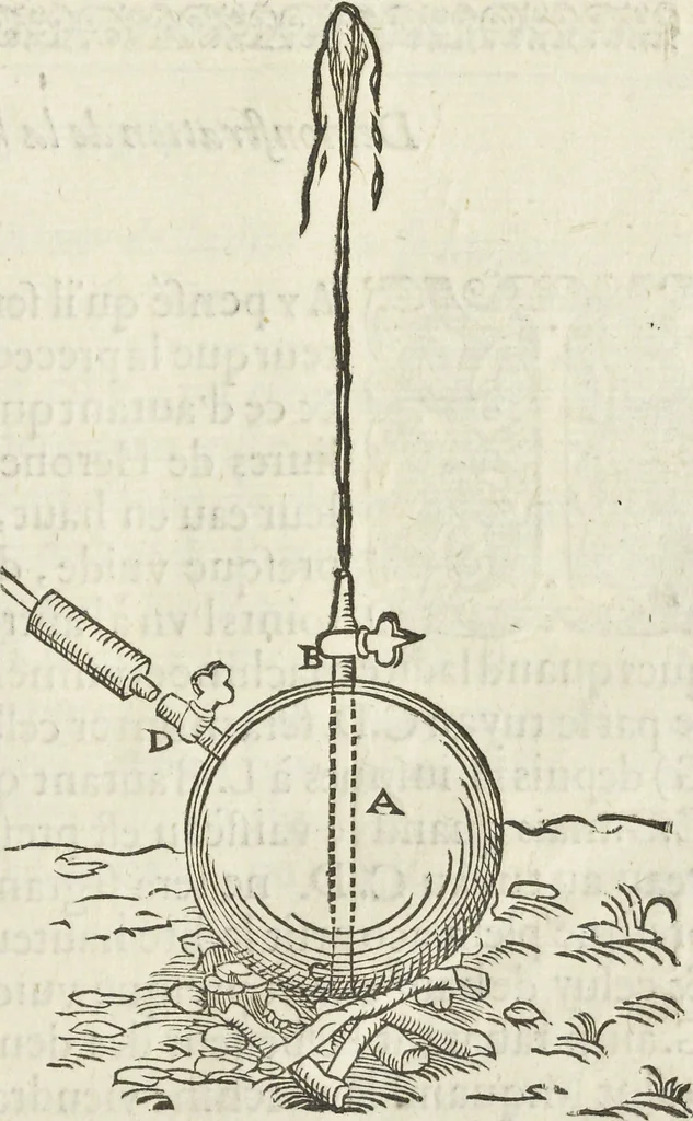 An illustration from Les raisons des forces mouuantes auec diuerses machines tant vtilles que plaisantes aus quelles sont adioints plusieurs desseings de grotes et fontaines, 1615, leaf 18