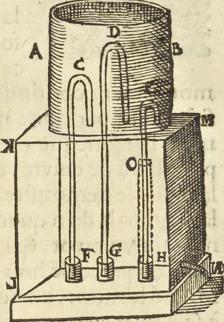 An illustration from Les raisons des forces mouuantes auec diuerses machines tant vtilles que plaisantes aus quelles sont adioints plusieurs desseings de grotes et fontaines, 1615, leaf 21