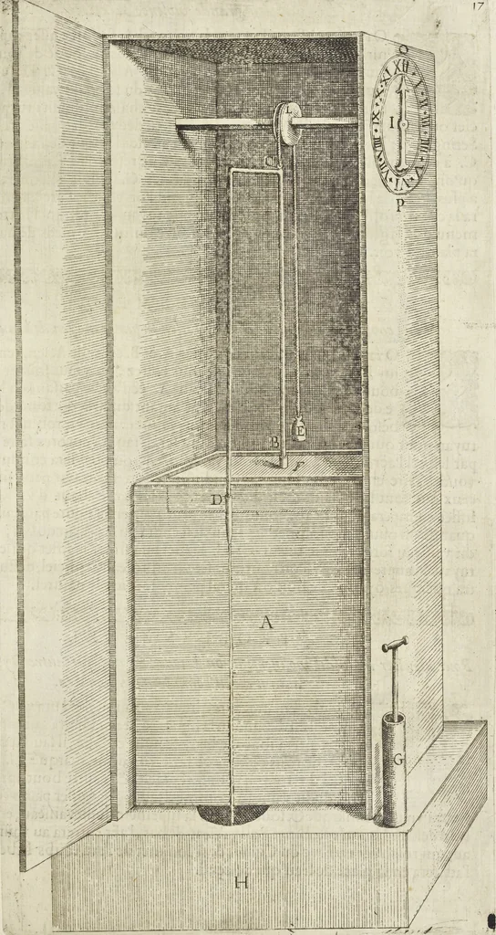 An illustration from Les raisons des forces mouuantes auec diuerses machines tant vtilles que plaisantes aus quelles sont adioints plusieurs desseings de grotes et fontaines, 1615, leaf 44