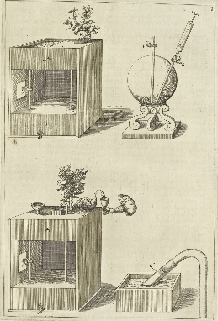 An illustration from Les raisons des forces mouuantes auec diuerses machines tant vtilles que plaisantes aus quelles sont adioints plusieurs desseings de grotes et fontaines, 1615, leaf 46