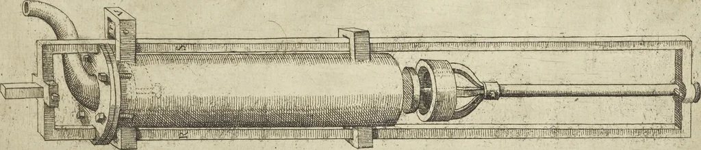 An illustration from Les raisons des forces mouuantes auec diuerses machines tant vtilles que plaisantes aus quelles sont adioints plusieurs desseings de grotes et fontaines, 1615, leaf 56