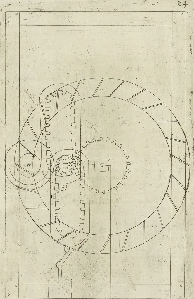 An illustration from Les raisons des forces mouuantes auec diuerses machines tant vtilles que plaisantes aus quelles sont adioints plusieurs desseings de grotes et fontaines, 1615, leaf 58