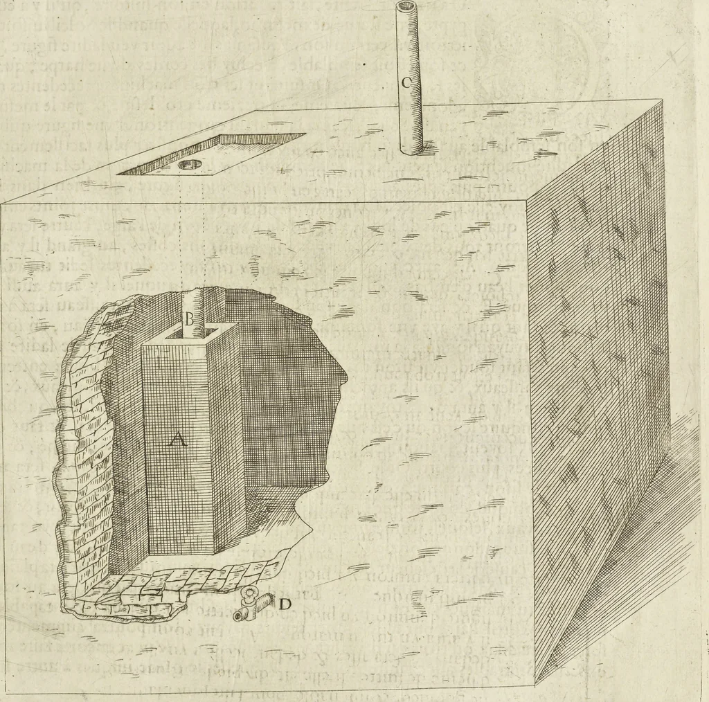An illustration from Les raisons des forces mouuantes auec diuerses machines tant vtilles que plaisantes aus quelles sont adioints plusieurs desseings de grotes et fontaines, 1615, leaf 96