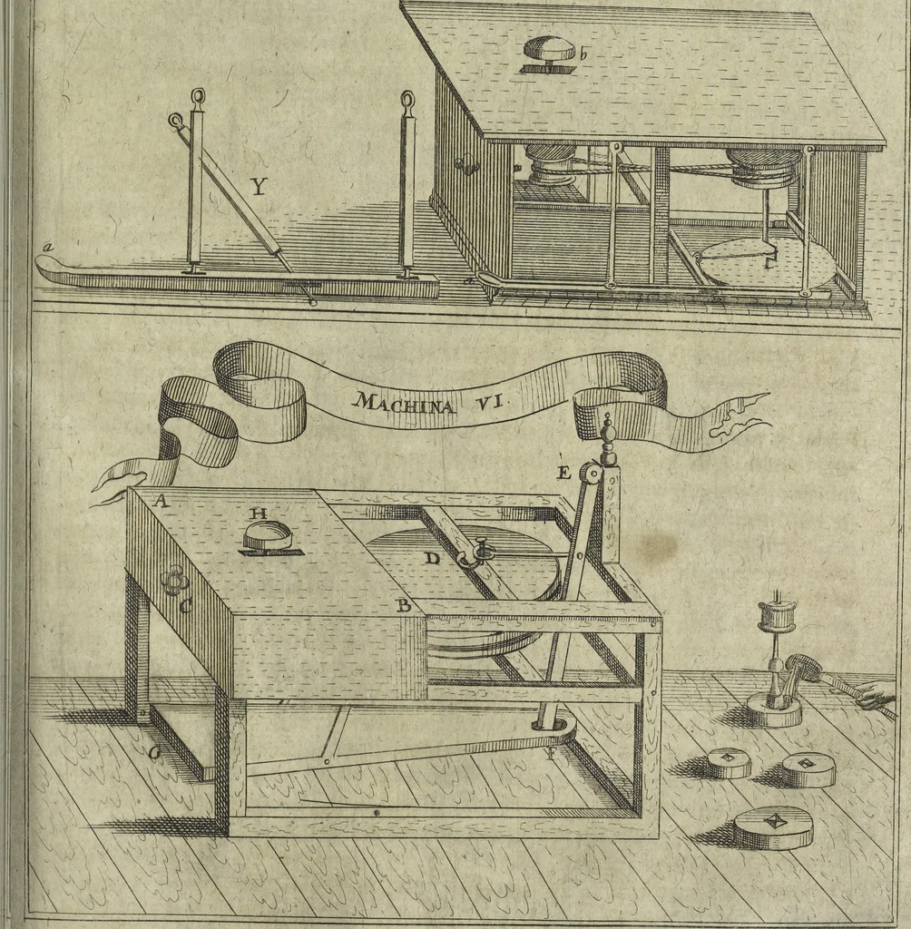An illustration from Oculus artificialis teledioptricus, sive, Telescopium : ex abditis rerum naturalium & artificialium principiis protractum novâ methodo, eâque solidâ explicatum ac comprimis è triplici fundamento physico seu naturali, mathematico dioptrico et mechanico, seu practico stabilitum ..., 1685, leaf 376