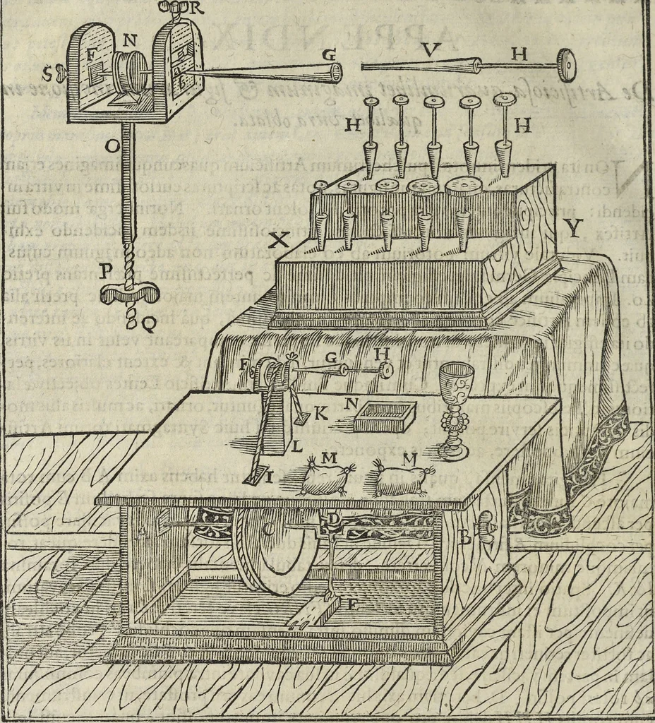 An illustration from Oculus artificialis teledioptricus, sive, Telescopium : ex abditis rerum naturalium & artificialium principiis protractum novâ methodo, eâque solidâ explicatum ac comprimis è triplici fundamento physico seu naturali, mathematico dioptrico et mechanico, seu practico stabilitum ..., 1685, leaf 403