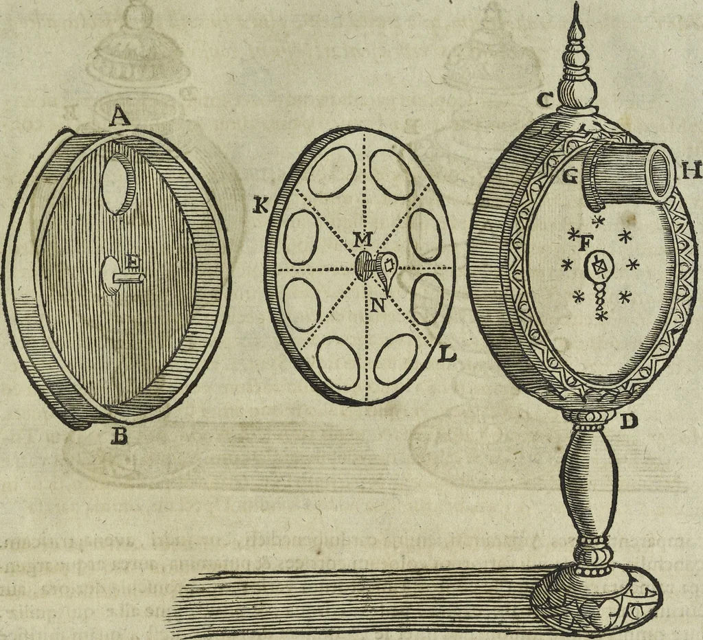 An illustration from Oculus artificialis teledioptricus, sive, Telescopium : ex abditis rerum naturalium & artificialium principiis protractum novâ methodo, eâque solidâ explicatum ac comprimis è triplici fundamento physico seu naturali, mathematico dioptrico et mechanico, seu practico stabilitum ..., 1685, leaf 434