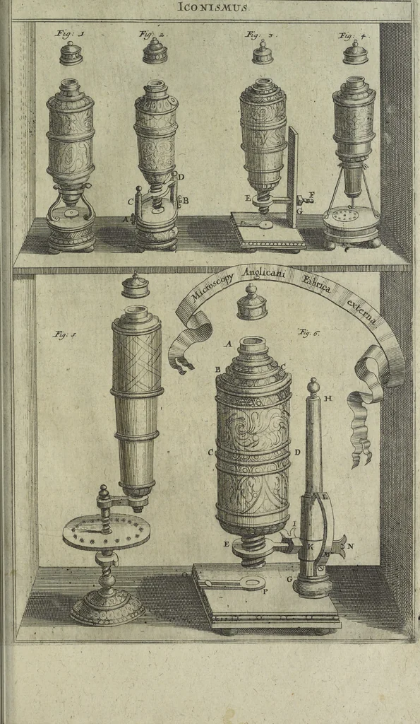 An illustration from Oculus artificialis teledioptricus, sive, Telescopium : ex abditis rerum naturalium & artificialium principiis protractum novâ methodo, eâque solidâ explicatum ac comprimis è triplici fundamento physico seu naturali, mathematico dioptrico et mechanico, seu practico stabilitum ..., 1685, leaf 436