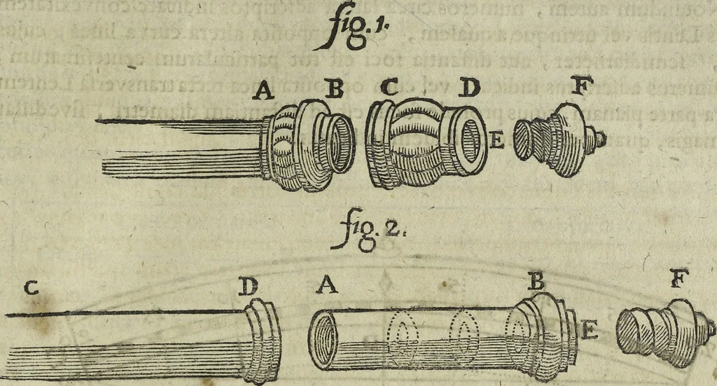An illustration from Oculus artificialis teledioptricus, sive, Telescopium : ex abditis rerum naturalium & artificialium principiis protractum novâ methodo, eâque solidâ explicatum ac comprimis è triplici fundamento physico seu naturali, mathematico dioptrico et mechanico, seu practico stabilitum ..., 1685, leaf 460