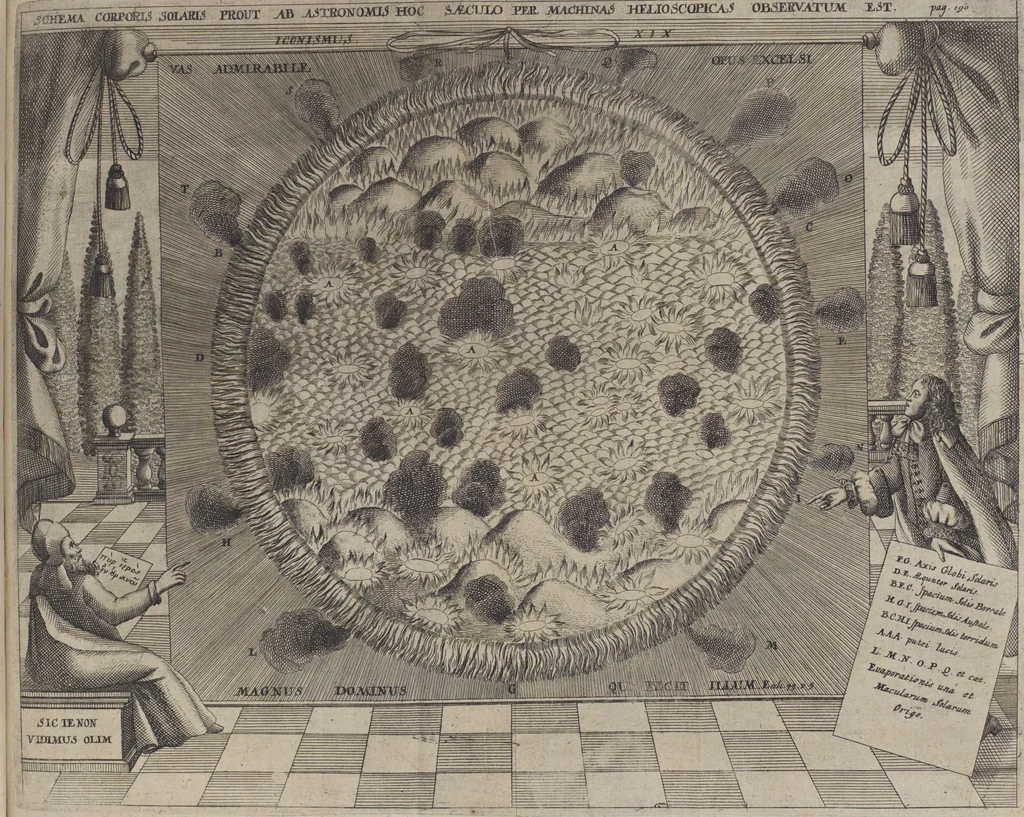 An illustration from Oculus artificialis teledioptricus, sive, Telescopium : ex abditis rerum naturalium & artificialium principiis protractum novâ methodo, eâque solidâ explicatum ac comprimis è triplici fundamento physico seu naturali, mathematico dioptrico et mechanico, seu practico stabilitum ..., 1685, leaf 530