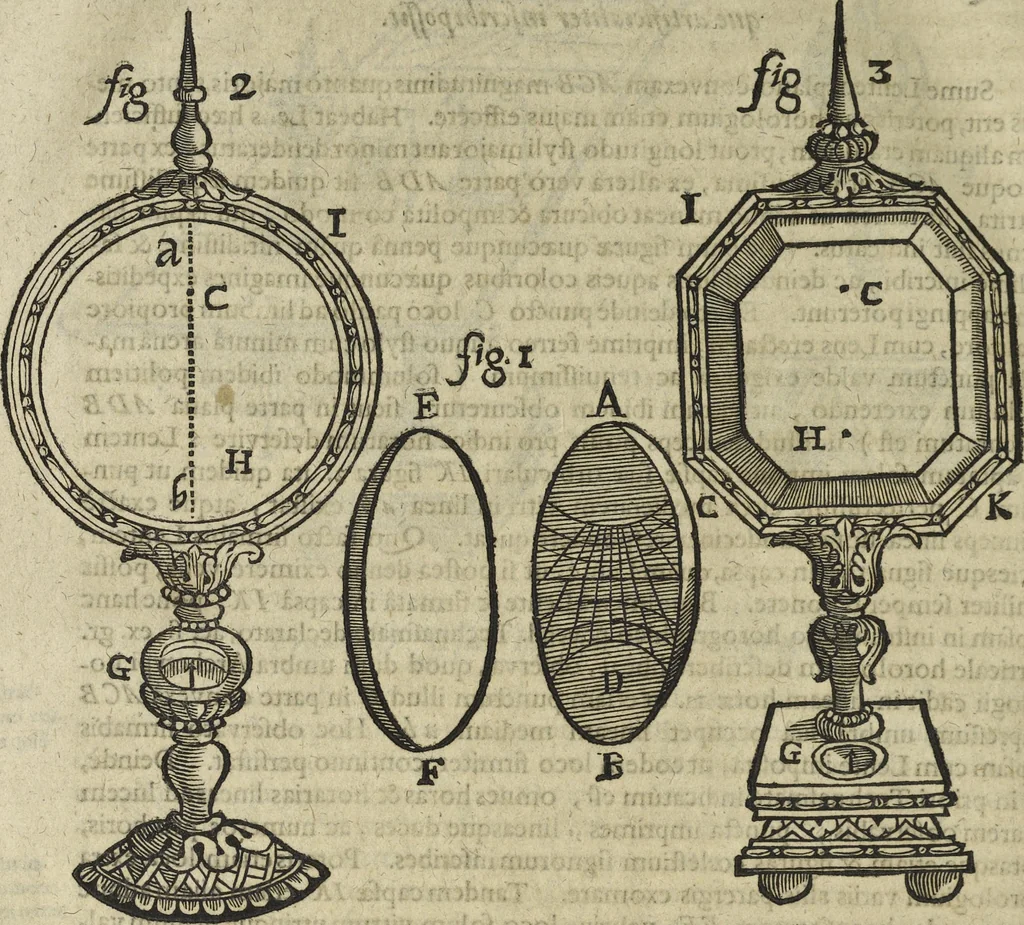 An illustration from Oculus artificialis teledioptricus, sive, Telescopium : ex abditis rerum naturalium & artificialium principiis protractum novâ methodo, eâque solidâ explicatum ac comprimis è triplici fundamento physico seu naturali, mathematico dioptrico et mechanico, seu practico stabilitum ..., 1685, leaf 593