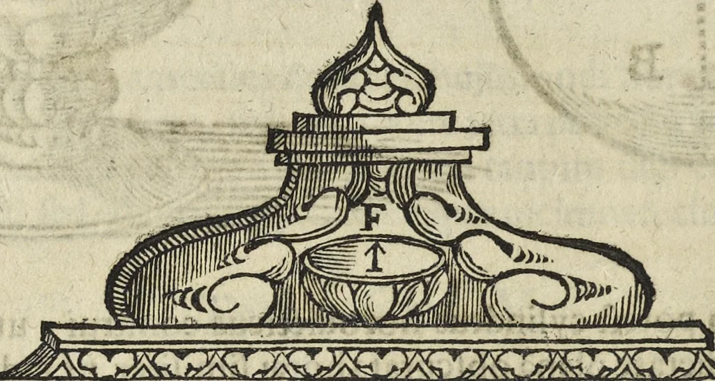 An illustration from Oculus artificialis teledioptricus, sive, Telescopium : ex abditis rerum naturalium & artificialium principiis protractum novâ methodo, eâque solidâ explicatum ac comprimis è triplici fundamento physico seu naturali, mathematico dioptrico et mechanico, seu practico stabilitum ..., 1685, leaf 597