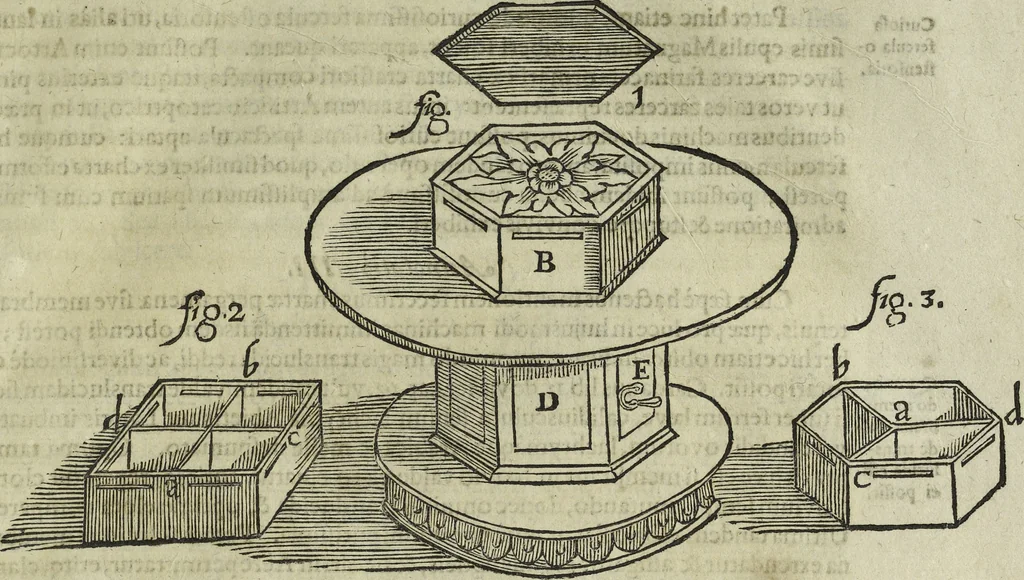 An illustration from Oculus artificialis teledioptricus, sive, Telescopium : ex abditis rerum naturalium & artificialium principiis protractum novâ methodo, eâque solidâ explicatum ac comprimis è triplici fundamento physico seu naturali, mathematico dioptrico et mechanico, seu practico stabilitum ..., 1685, leaf 604