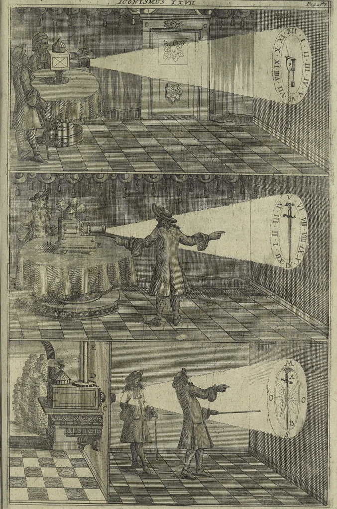 An illustration from Oculus artificialis teledioptricus, sive, Telescopium : ex abditis rerum naturalium & artificialium principiis protractum novâ methodo, eâque solidâ explicatum ac comprimis è triplici fundamento physico seu naturali, mathematico dioptrico et mechanico, seu practico stabilitum ..., 1685, leaf 614