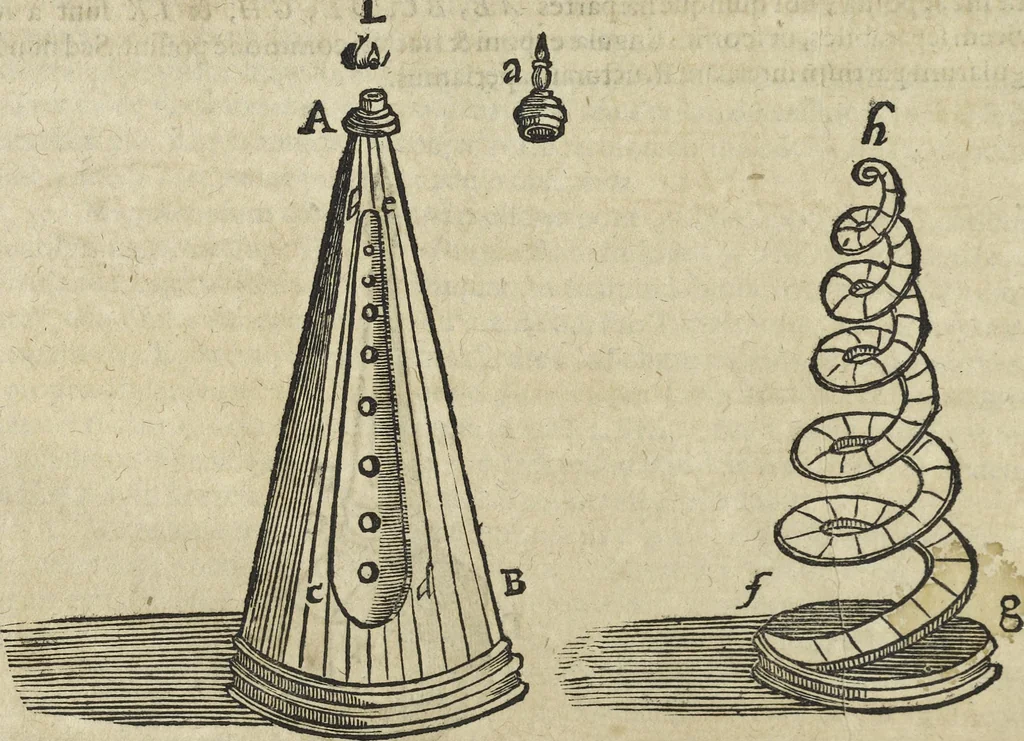An illustration from Oculus artificialis teledioptricus, sive, Telescopium : ex abditis rerum naturalium & artificialium principiis protractum novâ methodo, eâque solidâ explicatum ac comprimis è triplici fundamento physico seu naturali, mathematico dioptrico et mechanico, seu practico stabilitum ..., 1685, leaf 635