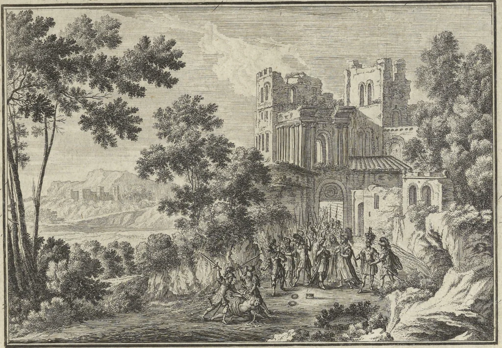 An illustration from Historische Bilder-Bibel : welche besteht in Fünff Theill, 1700, leaf 124