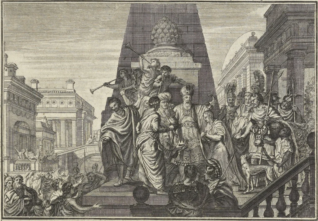 An illustration from Historische Bilder-Bibel : welche besteht in Fünff Theill, 1700, leaf 132