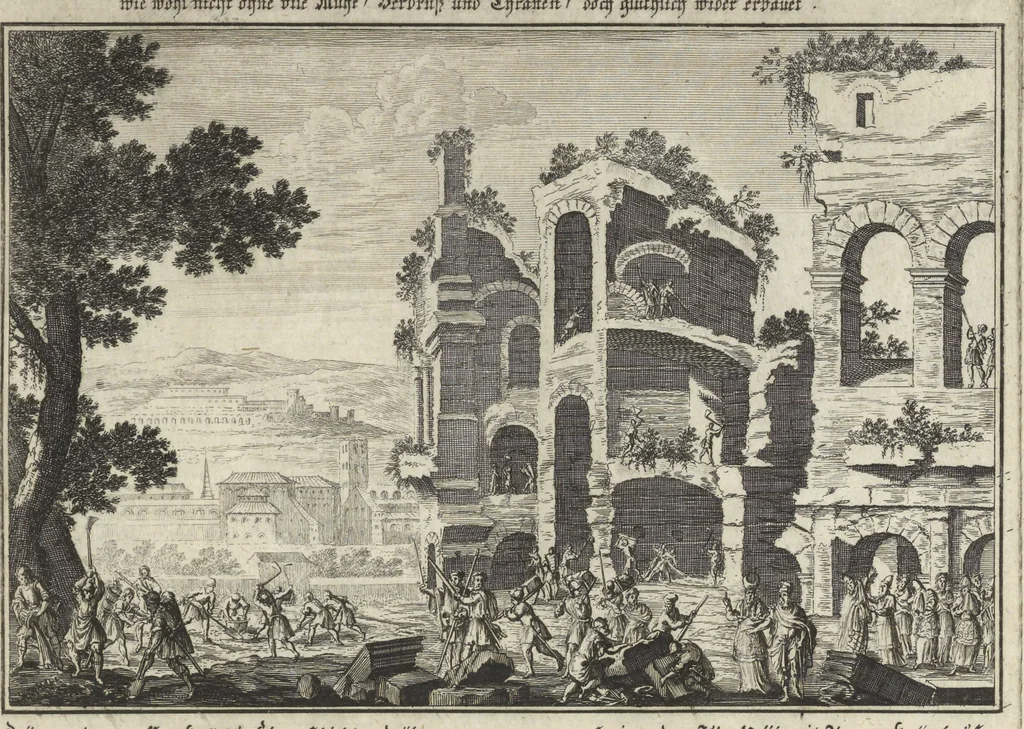 An illustration from Historische Bilder-Bibel : welche besteht in Fünff Theill, 1700, leaf 176