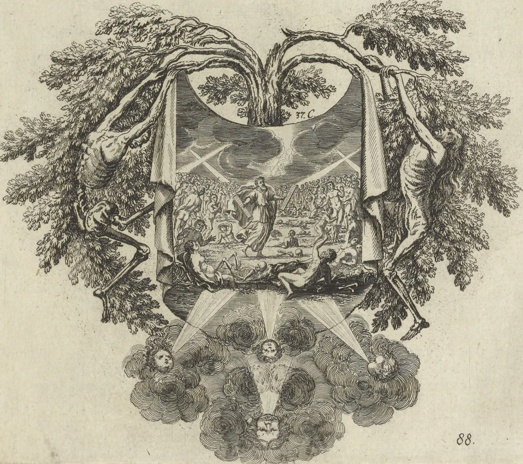 An illustration from Historische Bilder-Bibel : welche besteht in Fünff Theill, 1700, leaf 198