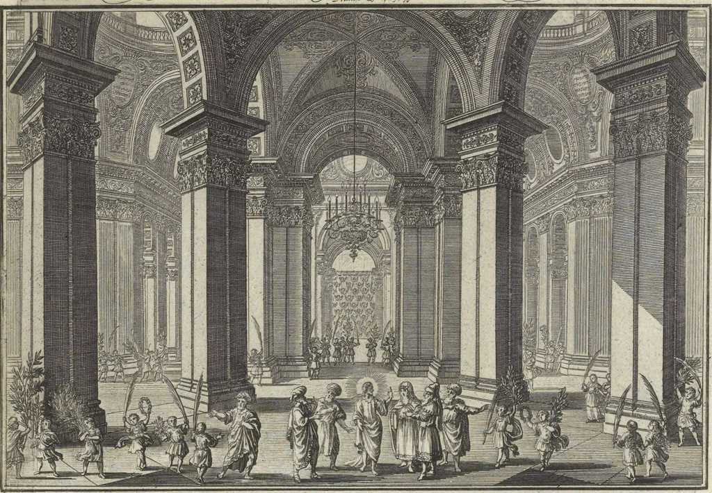 An illustration from Biblisches Engel- u. Kunst Werck : alles das jenige, was in Heiliger Göttlicher Schrifft Altes und Neuen Testaments von den heiligen Engeln Gottes ... zu finden ist ... : mit Fleiss zusammen getragen, in Kupffer gestochen und verlegt, 1705, leaf 6