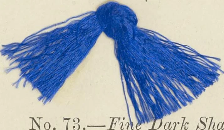 An illustration from The American practical dyer's companion : comprising a description of the principal dye-stuffs and chemicals used in dyeing, their nature and uses, mordants, and how made : with the best American, English, French, and German processes ... embracing in all over eight hundred receipts for colors and shades, accompanied by one hundred and seventy dyed samples of raw materials and fabrics, 1882, leaf 68