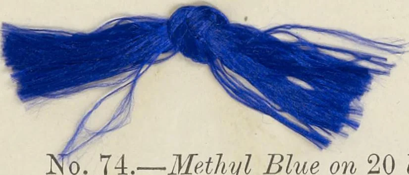 An illustration from The American practical dyer's companion : comprising a description of the principal dye-stuffs and chemicals used in dyeing, their nature and uses, mordants, and how made : with the best American, English, French, and German processes ... embracing in all over eight hundred receipts for colors and shades, accompanied by one hundred and seventy dyed samples of raw materials and fabrics, 1882, leaf 68