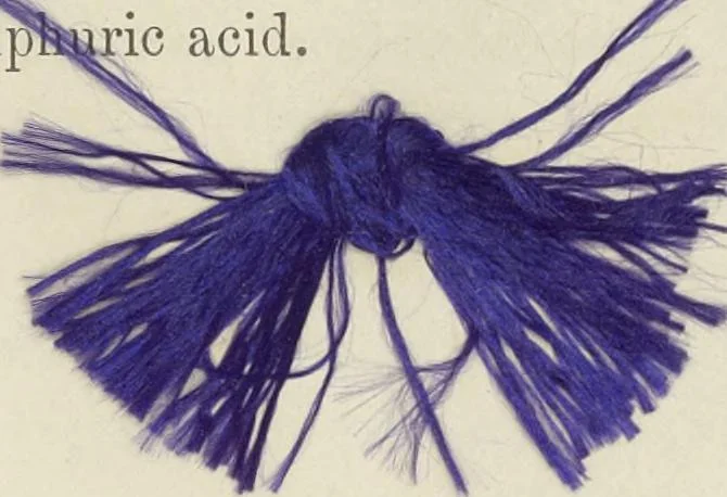 An illustration from The American practical dyer's companion : comprising a description of the principal dye-stuffs and chemicals used in dyeing, their nature and uses, mordants, and how made : with the best American, English, French, and German processes ... embracing in all over eight hundred receipts for colors and shades, accompanied by one hundred and seventy dyed samples of raw materials and fabrics, 1882, leaf 74