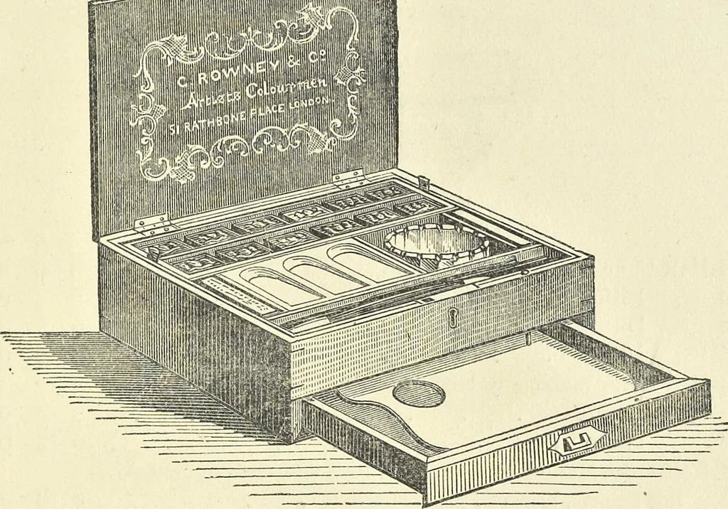 An illustration from The theory of colouring : being an analysis of the principles of contrast and harmony in the arrangement of colours : with their application to the study of nature, and hints on the composition of pictures, etc., 1872, leaf 92