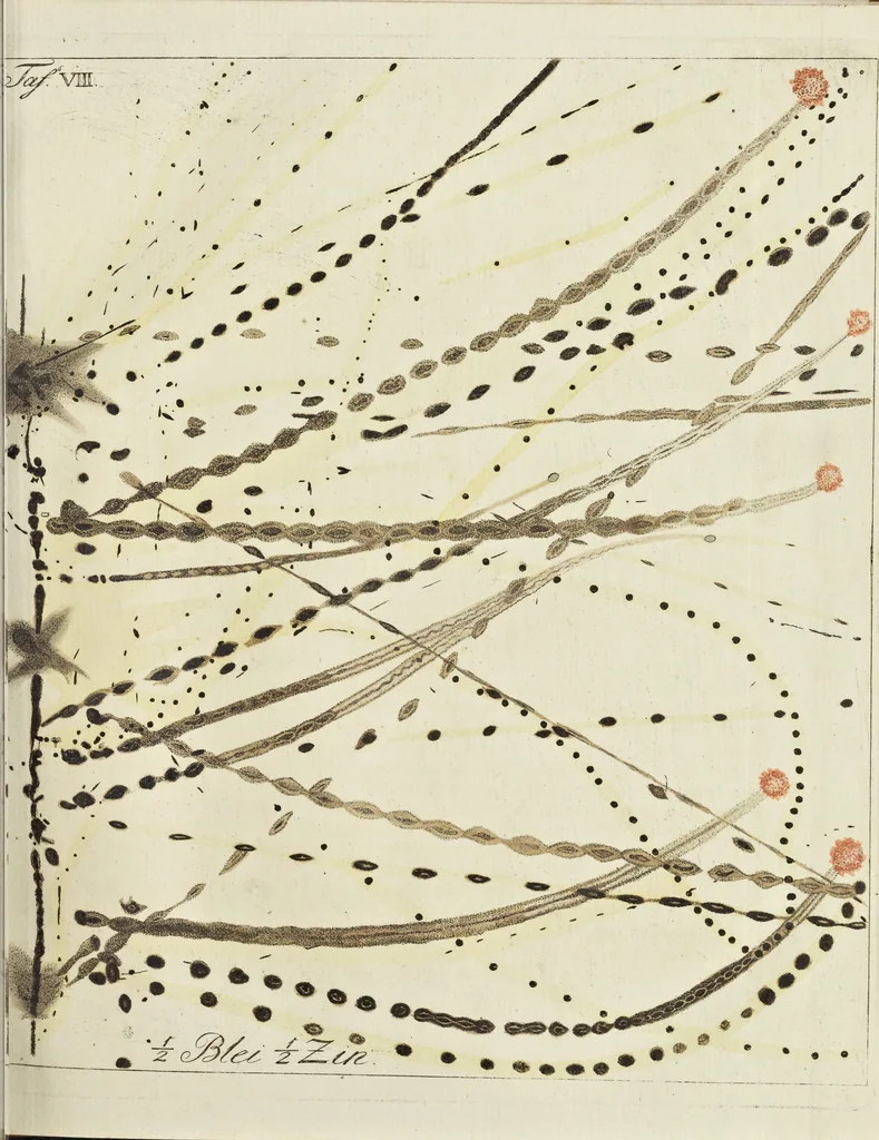An illustration from Beschreibung einer ungemein grossen Elektrisier-Maschine : und der damit im Teylerschen Museum zu Haarlem angestelten Versuche, 1786, leaf 104