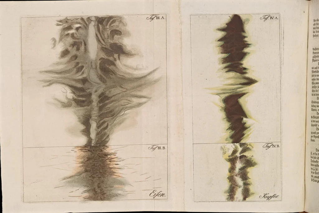 An illustration from Beschreibung einer ungemein grossen Elektrisier-Maschine : und der damit im Teylerschen Museum zu Haarlem angestelten Versuche, 1786, leaf 95