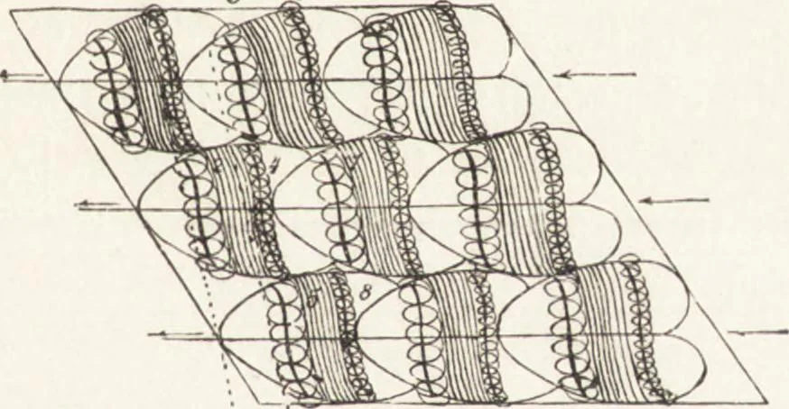 An illustration from The principles of light and color: including among other things the harmonic laws of the universe, the etherio-atomic philosophy of force, chromo chemistry, chromo therapeutics, and the general philosophy of the fine forces, together with numerous discoveries and practical applications .., 1878, leaf 138