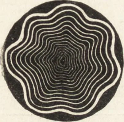 An illustration from The principles of light and color: including among other things the harmonic laws of the universe, the etherio-atomic philosophy of force, chromo chemistry, chromo therapeutics, and the general philosophy of the fine forces, together with numerous discoveries and practical applications .., 1878, leaf 38