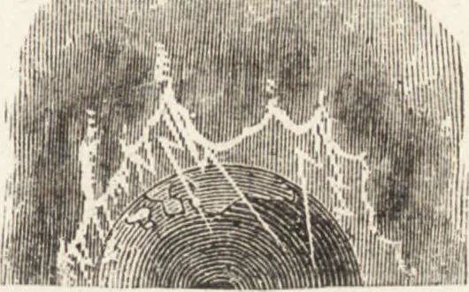 An illustration from The principles of light and color: including among other things the harmonic laws of the universe, the etherio-atomic philosophy of force, chromo chemistry, chromo therapeutics, and the general philosophy of the fine forces, together with numerous discoveries and practical applications .., 1878, leaf 42