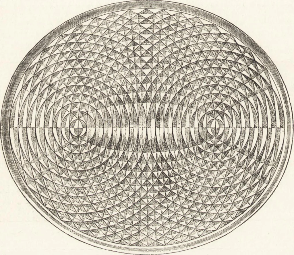 An illustration from The principles of light and color: including among other things the harmonic laws of the universe, the etherio-atomic philosophy of force, chromo chemistry, chromo therapeutics, and the general philosophy of the fine forces, together with numerous discoveries and practical applications .., 1878, leaf 429