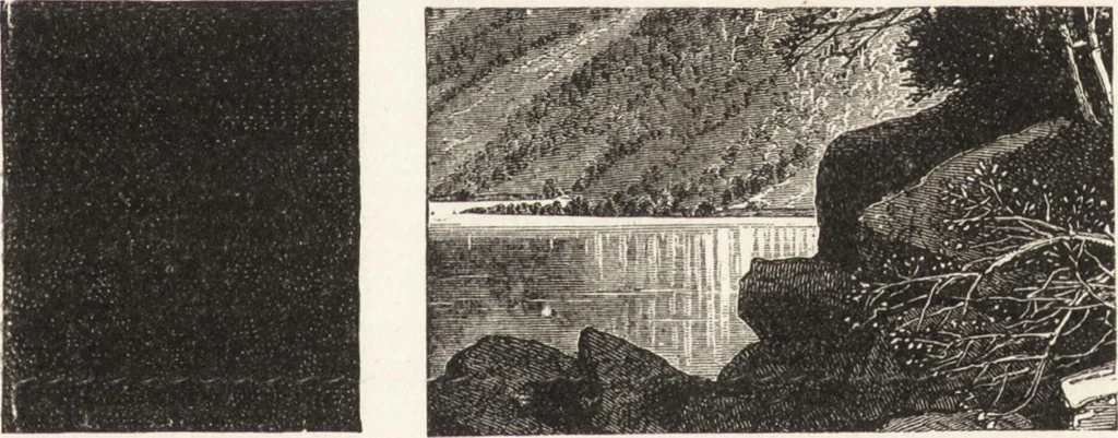 An illustration from The principles of light and color: including among other things the harmonic laws of the universe, the etherio-atomic philosophy of force, chromo chemistry, chromo therapeutics, and the general philosophy of the fine forces, together with numerous discoveries and practical applications .., 1878, leaf 44