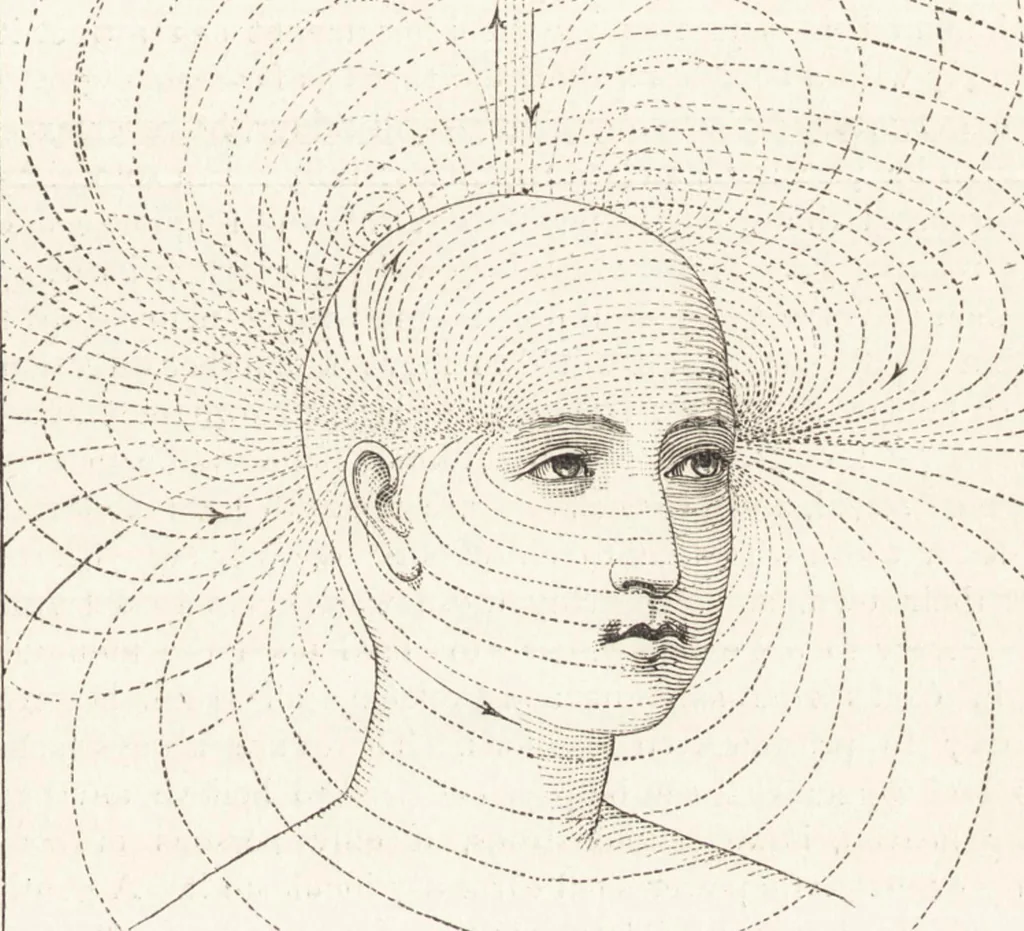An illustration from The principles of light and color: including among other things the harmonic laws of the universe, the etherio-atomic philosophy of force, chromo chemistry, chromo therapeutics, and the general philosophy of the fine forces, together with numerous discoveries and practical applications .., 1878, leaf 504