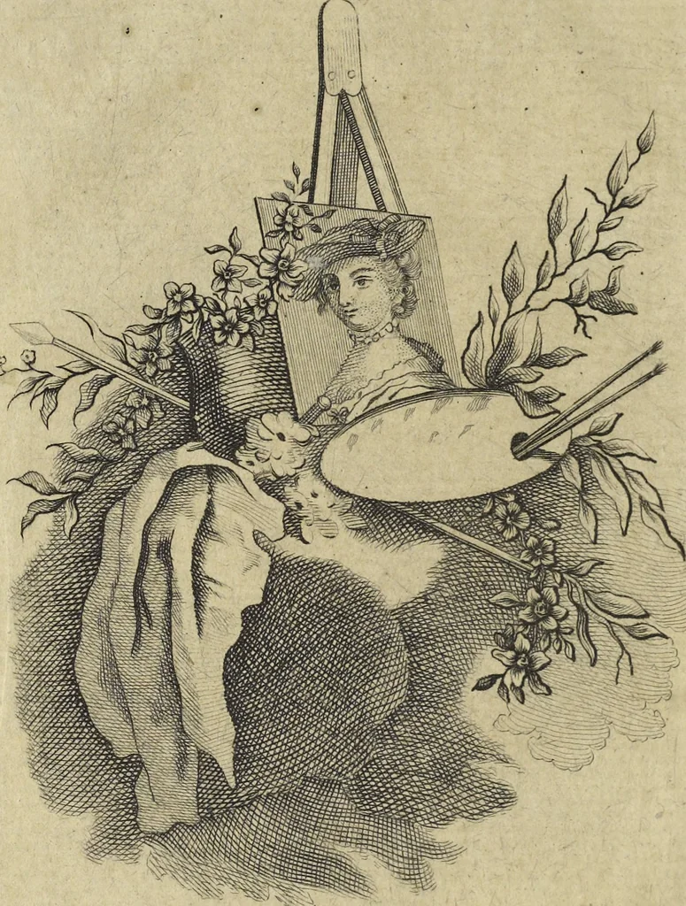An illustration from L'ecole de la mignature : dans laquelle on peut aisément apprendre à peindre sans maitre, ainsi que les secrets de faire les plus belles couleurs, l'or brunni et l'or en coquille ..., 1759, leaf 3