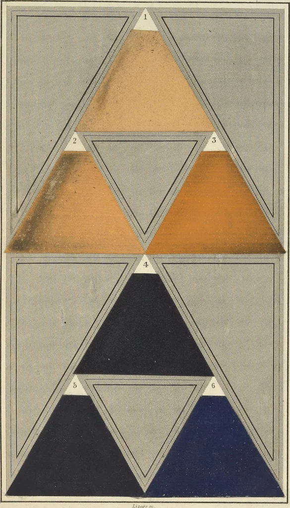An illustration from A nomenclature of colours, applicable to the arts and natural sciences, to manufactures and other purposes of general utility, 1846, leaf 140