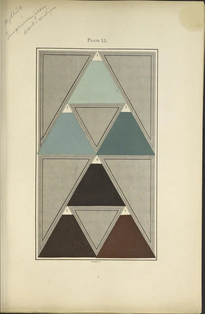 An illustration from A nomenclature of colours, applicable to the arts and natural sciences, to manufactures and other purposes of general utility, 1846, leaf 160