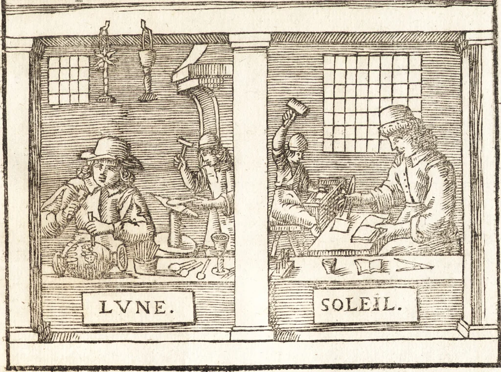 An illustration from Le vray et methodique cours de la physique resolutiue, vulgairement dite chymie : representé par figures generales & particulieres : pour connoistre la theotechnie ergocosmique, c'est à dire, l'art de Dieu, en l'ouurage de l'vniuers, 1653, leaf 532