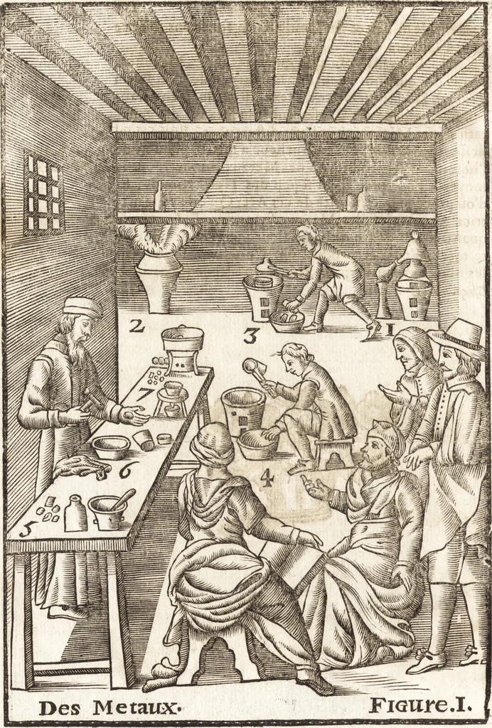 An illustration from Le vray et methodique cours de la physique resolutiue, vulgairement dite chymie : representé par figures generales & particulieres : pour connoistre la theotechnie ergocosmique, c'est à dire, l'art de Dieu, en l'ouurage de l'vniuers, 1653, leaf 541